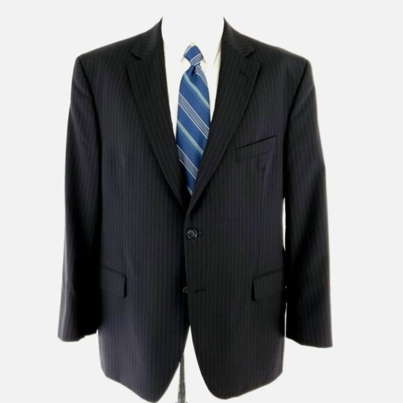 Jack Victor Select Vogue CT Wool Pinstripe 2 Button Suit Jacket 46R - Picture 1 of 8